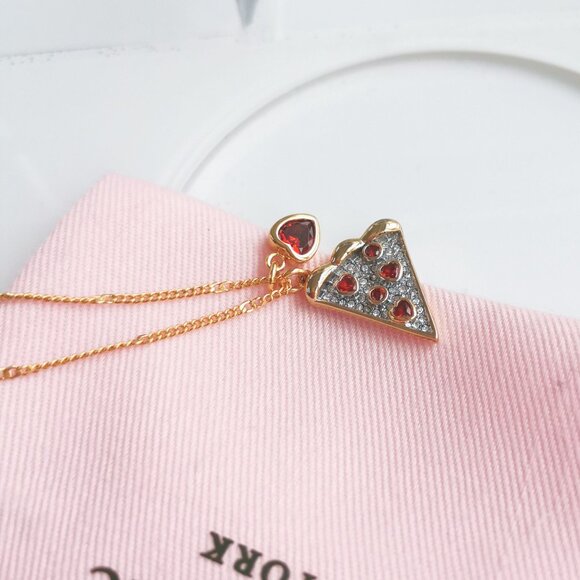 Kate Spade Pizza My Heart Necklace 🎀 Gold Multicolor - Picture 2 of 3
